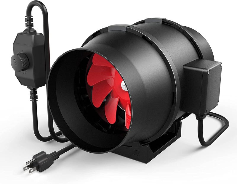 I-Power 6 Inch 395 CFM Inline Duct Ventilation Fan with Variable Speed Controller HVAC Blower for Hydroponics/Grow Tent/Indoor Garden - Image 1